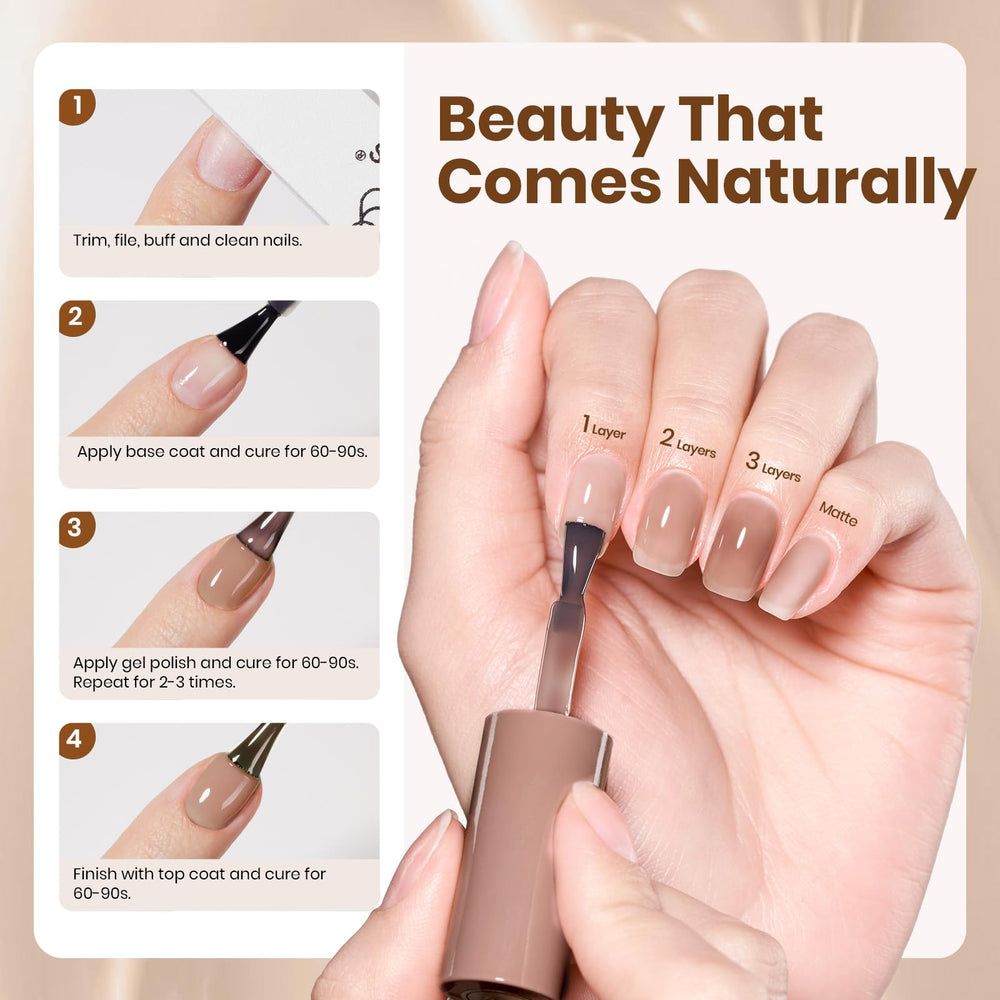 Beetles brown jelly gel polish in gift-ready packaging for fall gifting