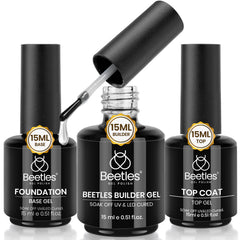 Beetles builder gel 15ml applied for smooth nail extension.