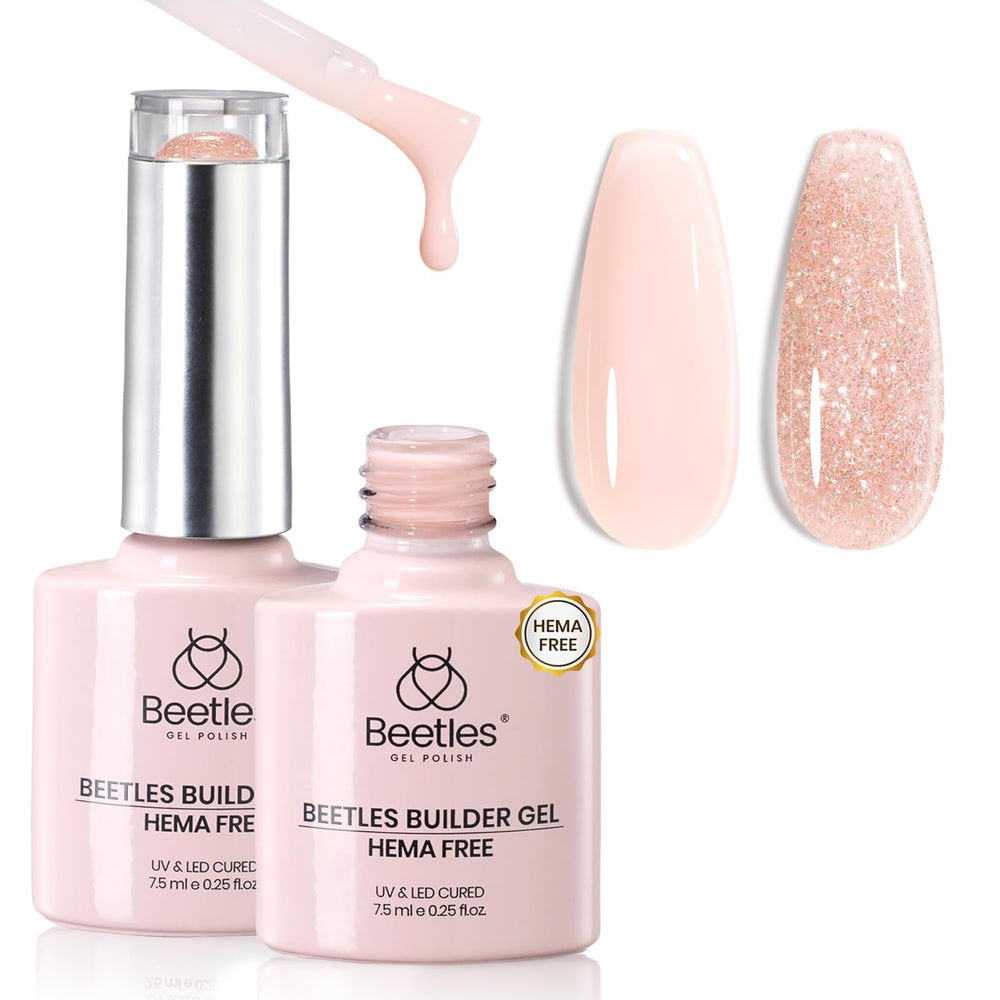 Beetles Builder Gel Amber Embrace bottle for smooth, quick color application.