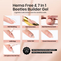 Beetles Builder Gel Amber Embrace brush enabling precise, bubble-free nail prep.