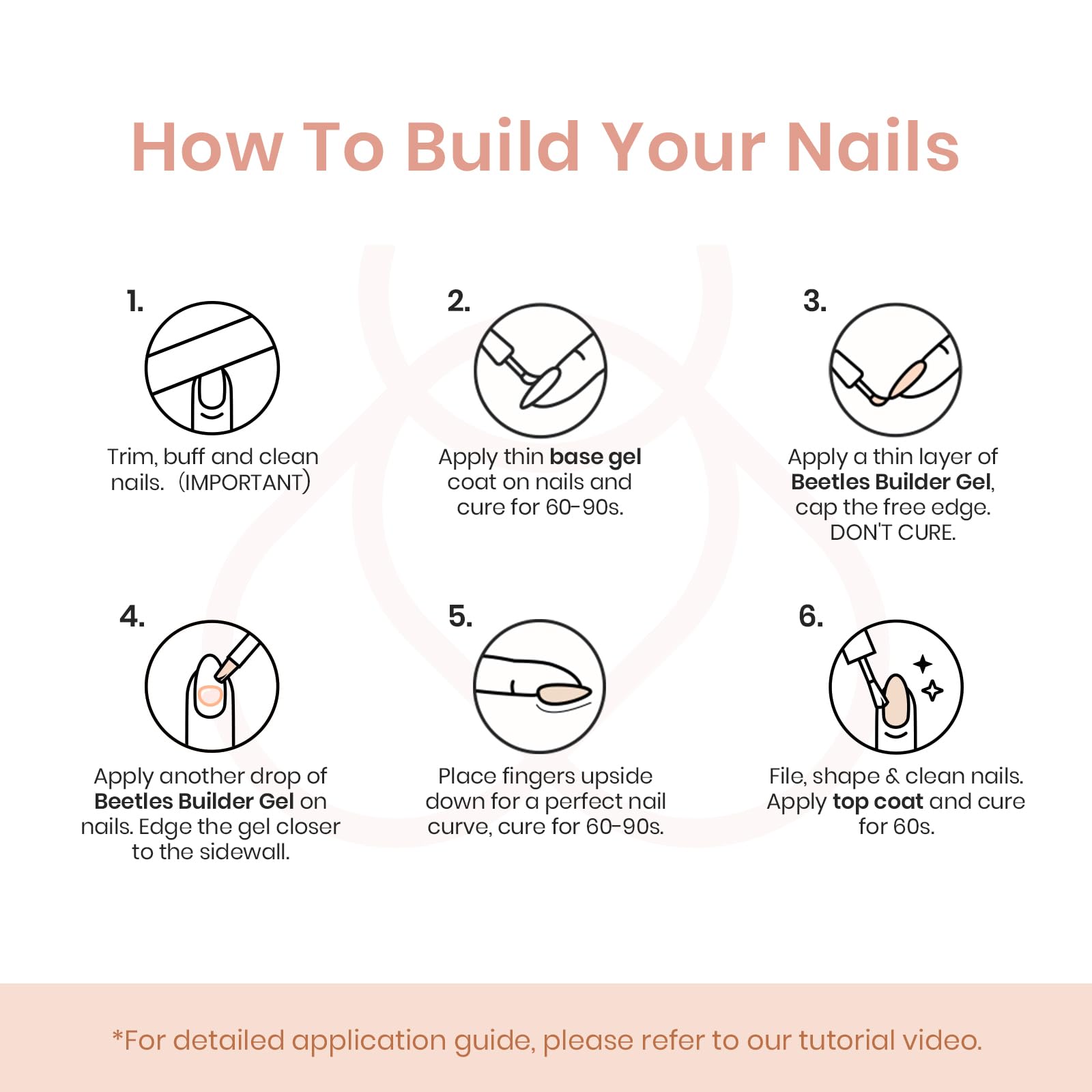Beetles Builder Gel Amber Embrace finished nails ready for daily wear.