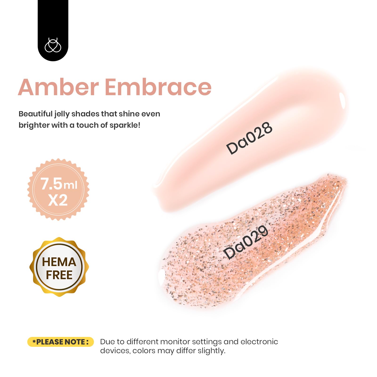 Beetles Builder Gel Amber Embrace nail-extension scene shows sturdy, natural-looking length.