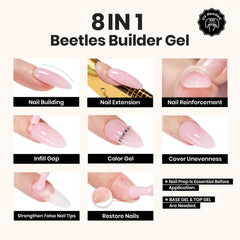 Beetles Builder Gel apex-building creates a natural-looking nail extension