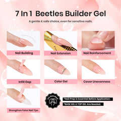 Beetles Builder Gel apex shaping illustrates nail structure and precision.