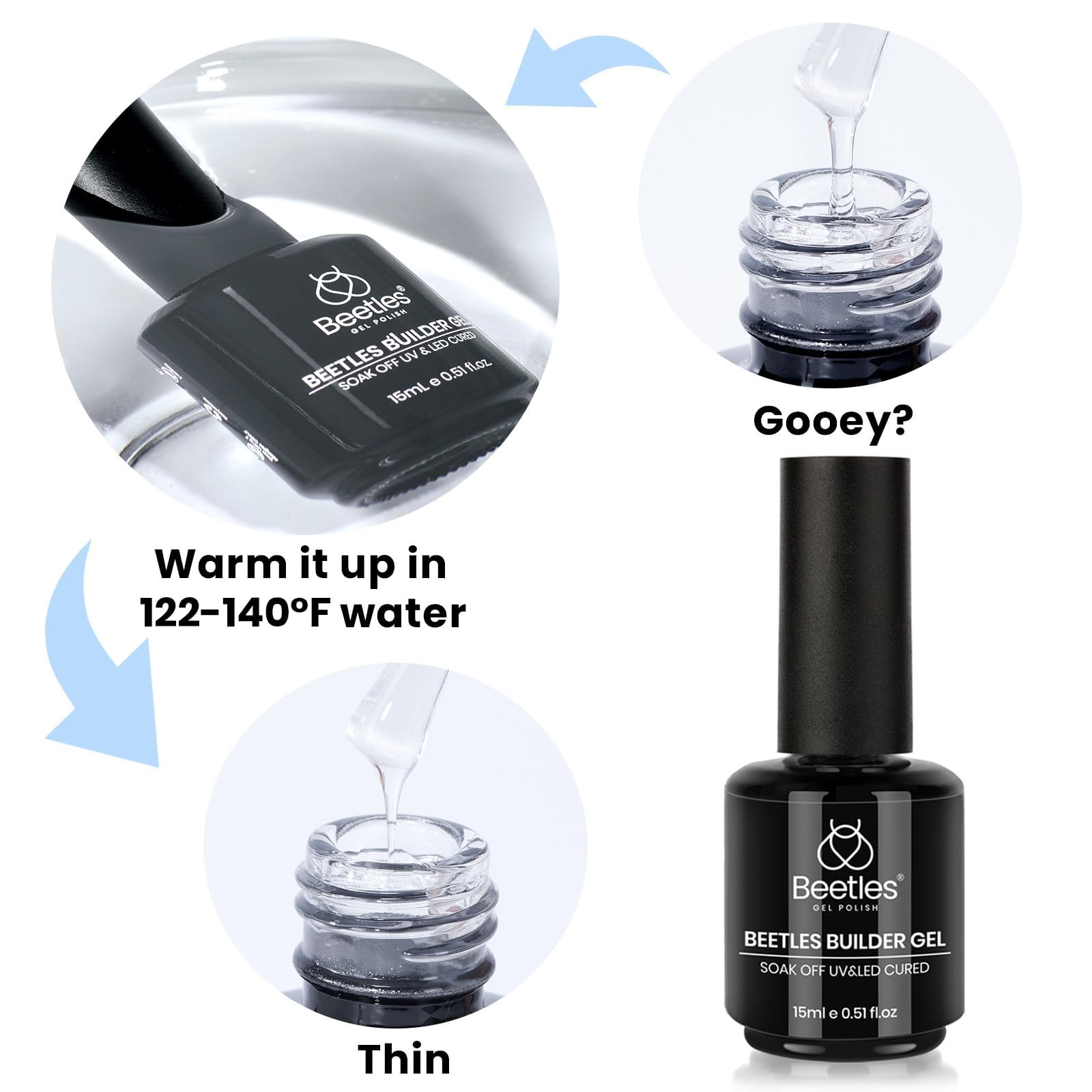 Beetles Builder Gel long-lasting nails up to 30 days with proper care.