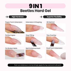 Beetles builder gel applied with paper form for natural curves