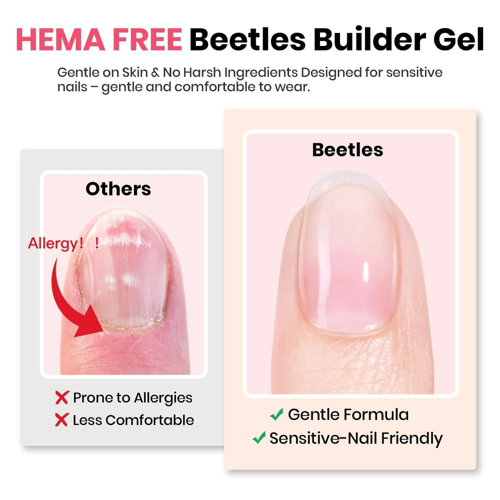 Beetles Builder Gel jelly pink shade swatch for DIY nails