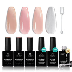 Beetles Builder Gel Set with nude-pink gels for natural overlays and daily wear