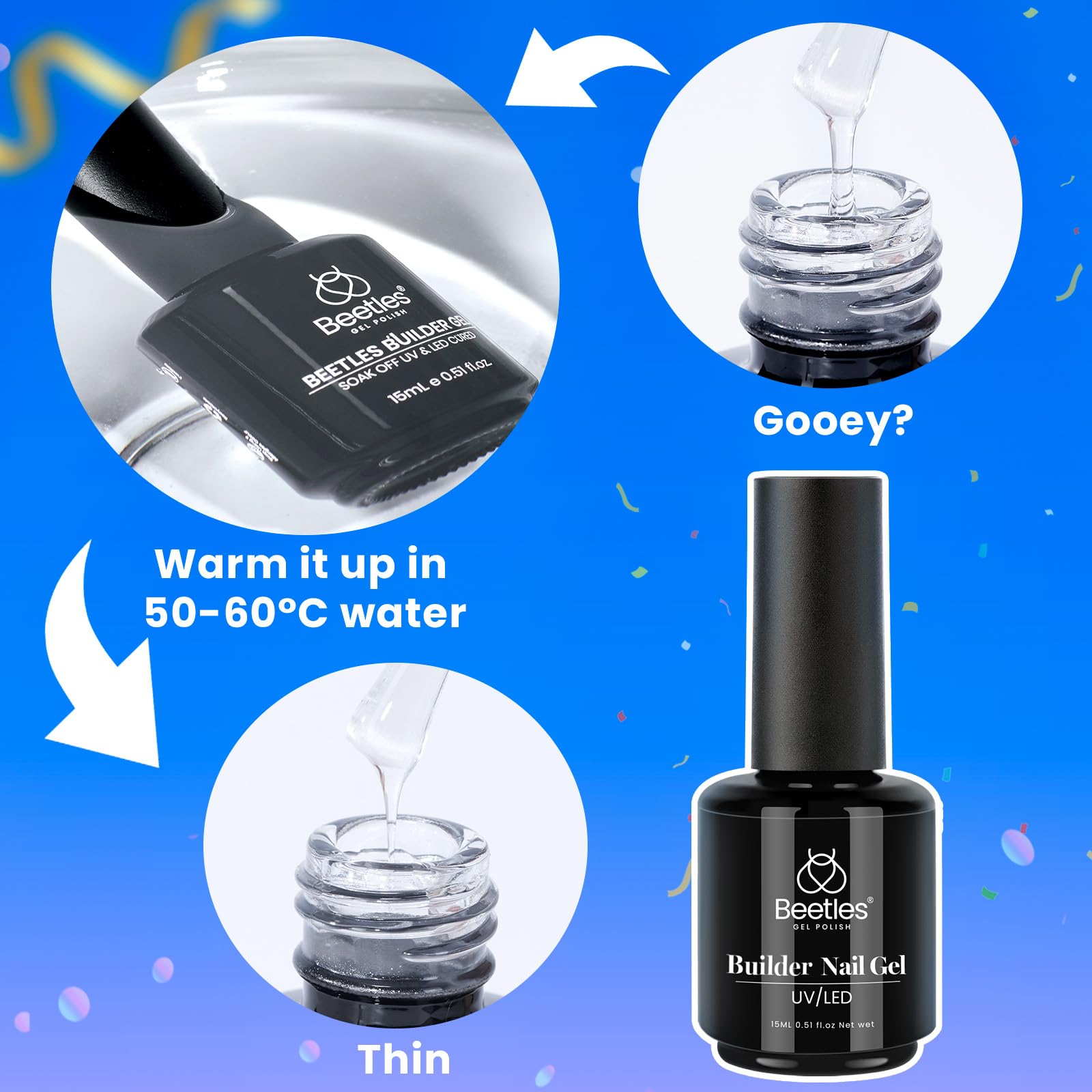 Beetles Builder Gel Set 7-in-1 uses on nail tips
