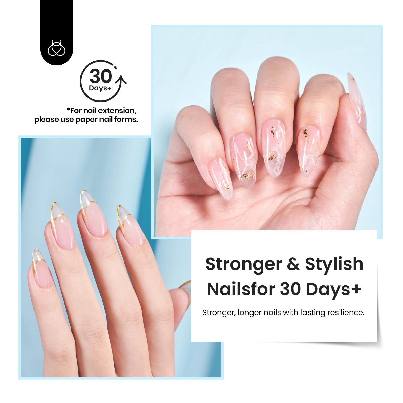 Beetles Builder Gel Set smoothing ridges and gaps on weak nails.