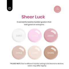 Beetles Builder Gel Sheer Luck milky white shade for smooth extensions