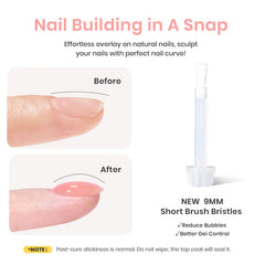 Beetles Builder Gel with short brush aiding bubble-free coverage