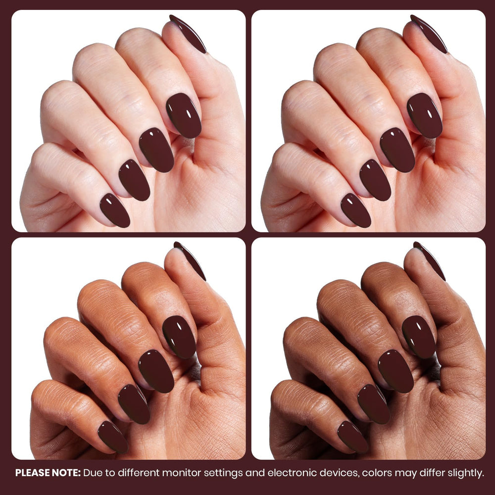 Beetles Burgundy Gel Polish high-gloss finish enhances shade for autumn and winter events