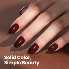 Beetles Burgundy Gel Polish on nails demonstrates luxurious color and chip resistance
