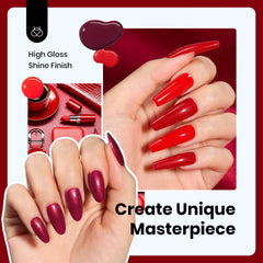 Beetles burgundy shimmer gel polish 15ml for festive nail art looks.