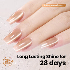 Beetles Buttercream Dream Nude Cat Eye glossy finish for a glassy manicure