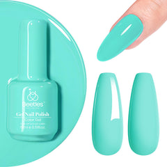 Beetles Cascade Green gel polish bottle showcases vibrant, long-lasting shade.