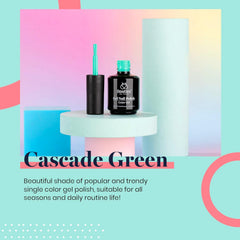 Beetles Cascade Green swatches display rich color and smooth finish.