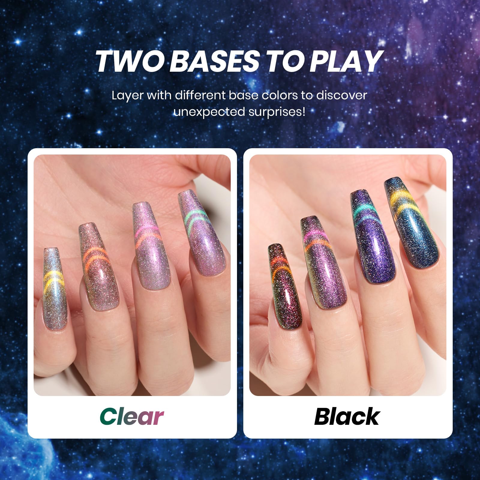 Beetles Cat Eye Gel Nail Polish Set requires base and top coats for best results