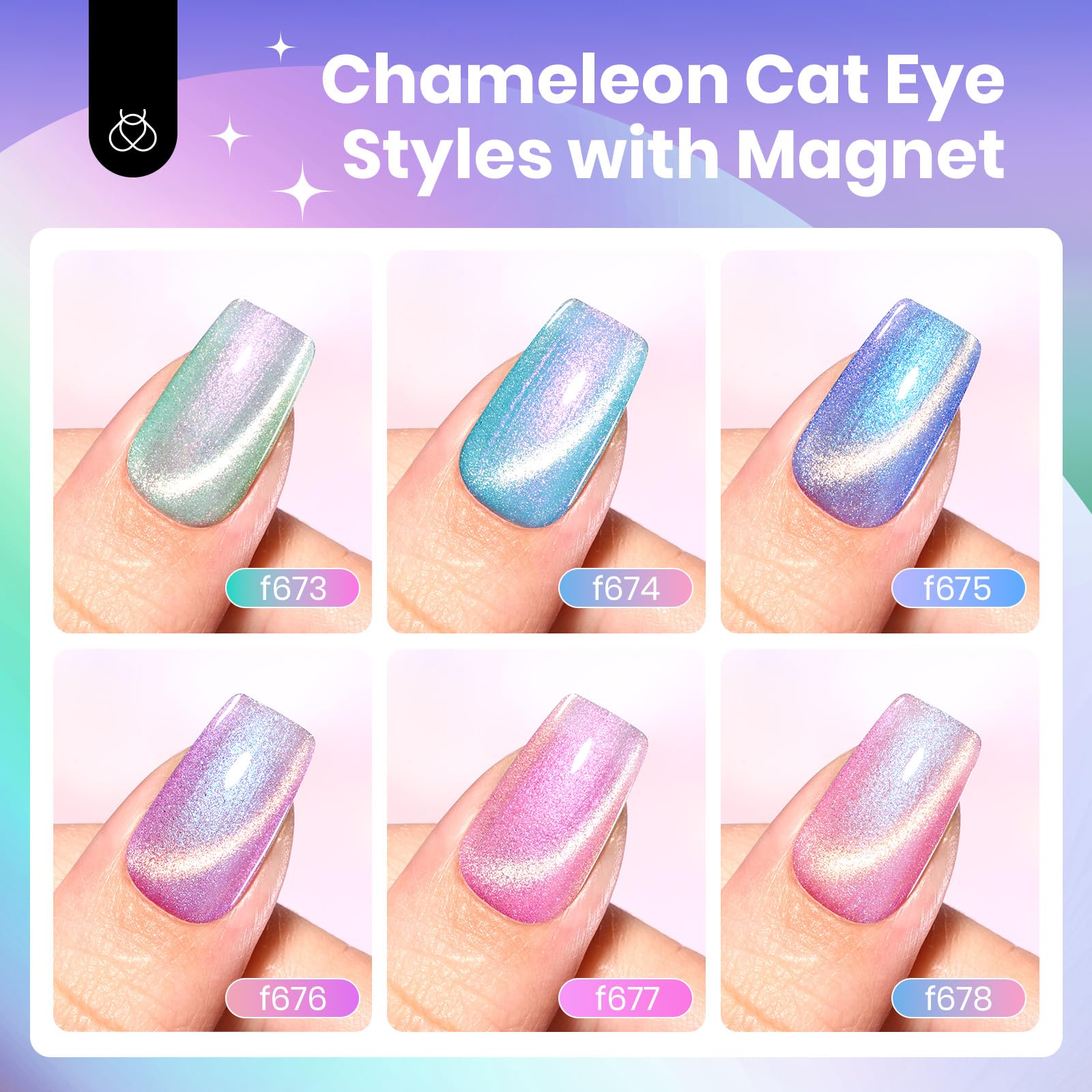 Beetles Cat Eye chameleon gel polish shifts with light and magnet for dynamic looks