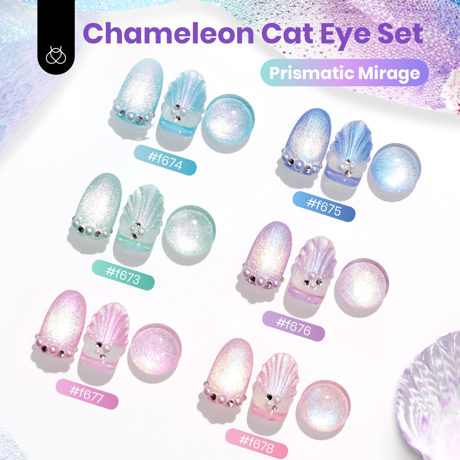 Beetles Cat Eye UV/LED cure steps shown for quick nails