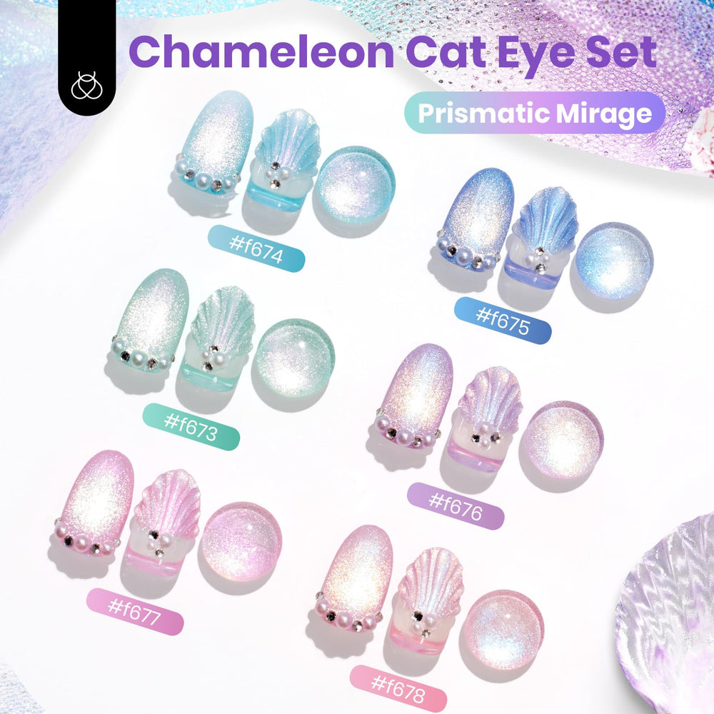 Beetles Cat Eye UV/LED cure steps shown for quick nails