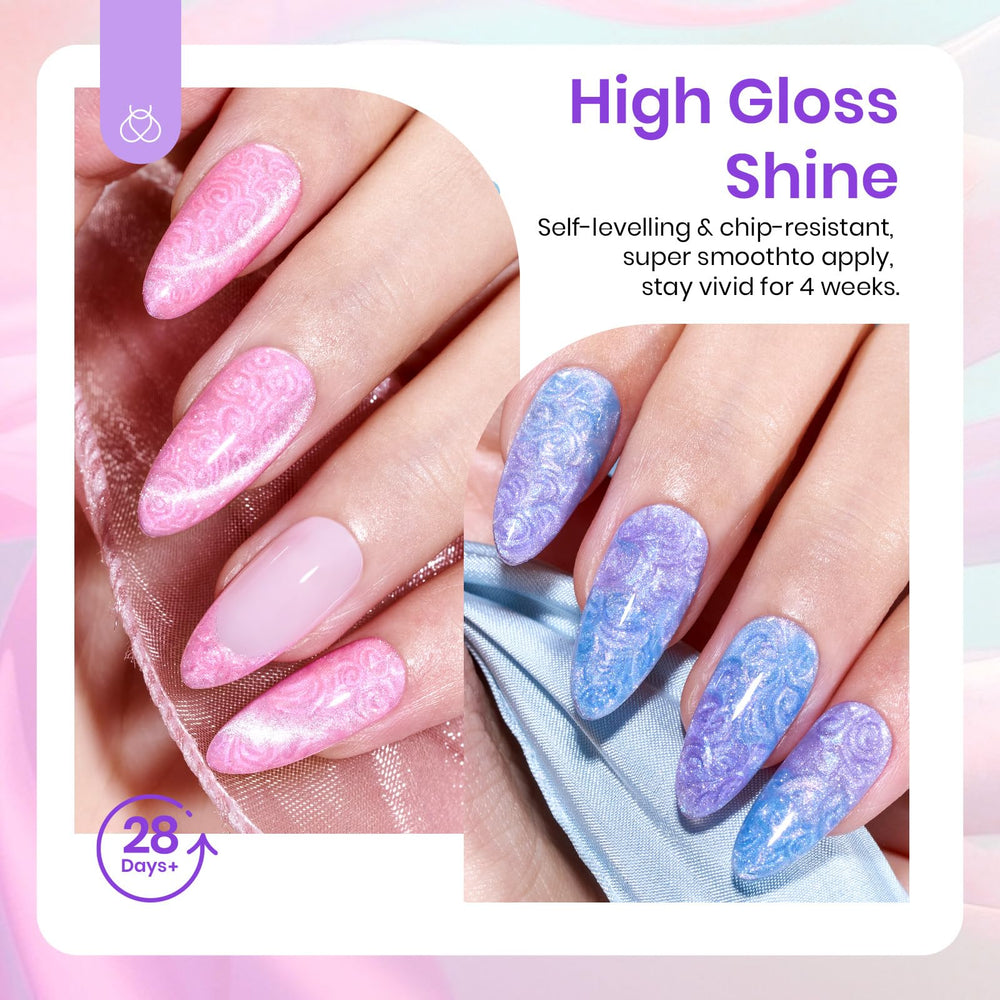 Beetles Cat Eye gel polish green swatch ideal for fresh summer nails.