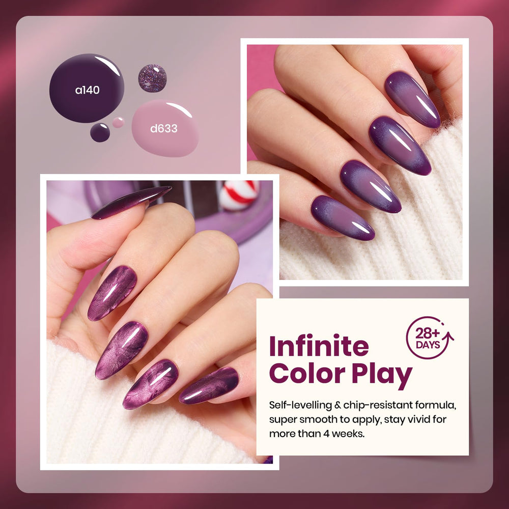 Beetles cat eye gel polish close-up highlighting sparkling shimmer