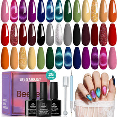 Beetles Cat Eye Gel Polish Set box with magnetic accessories for dramatic nail art.