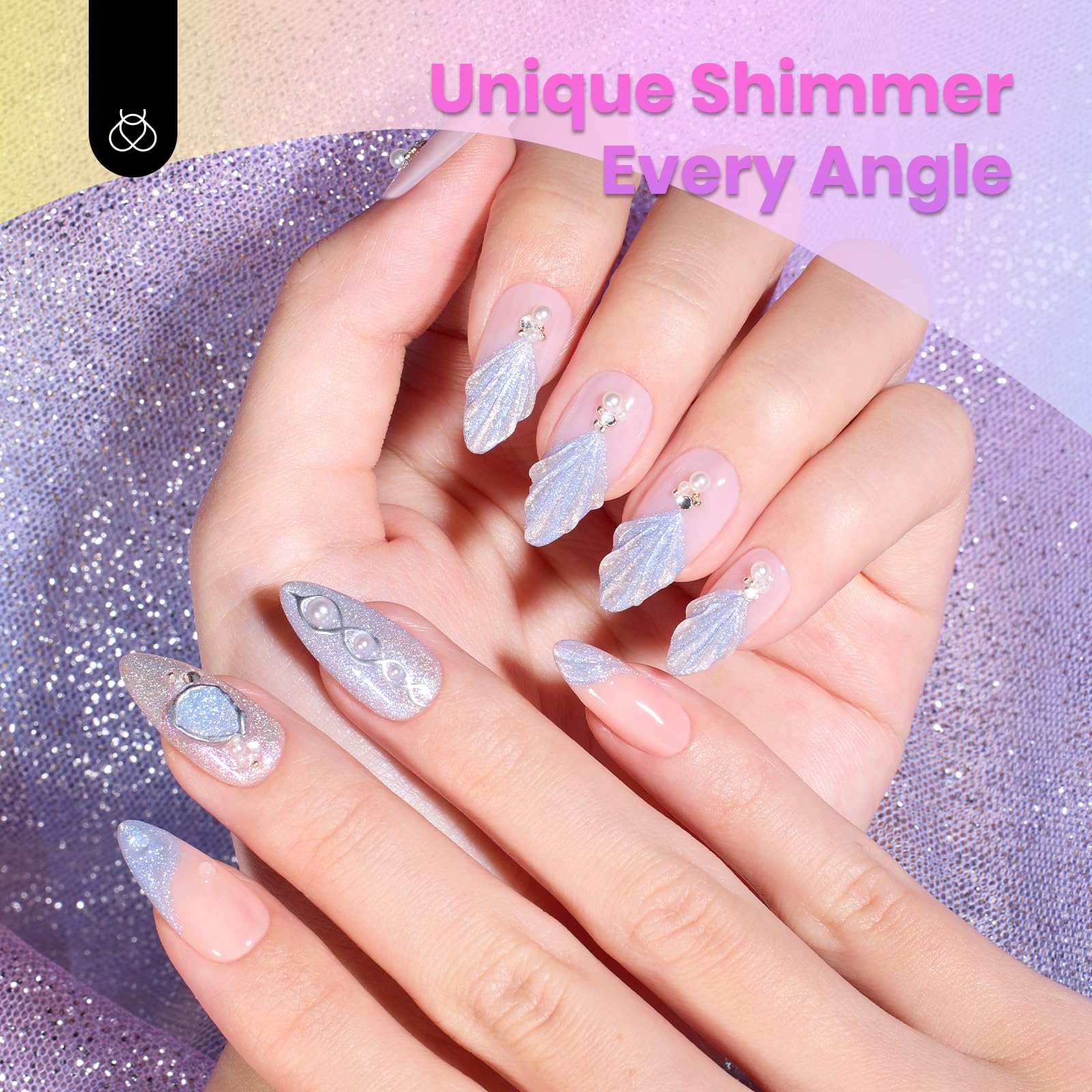 Beetles Cat Eye Gel Polish F728 delivers purple chameleon shimmer with magnet effect.