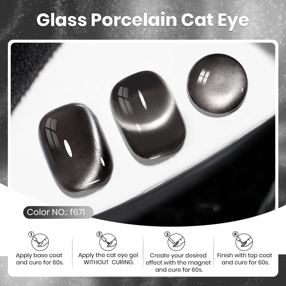 Beetles cat-eye gel close-up reveals magnetic shimmer effect