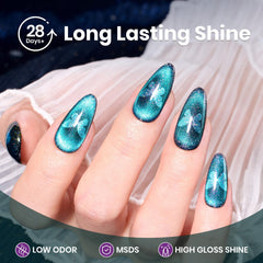 Beetles Cat Eye magnet effect demonstrated for DIY nail art.