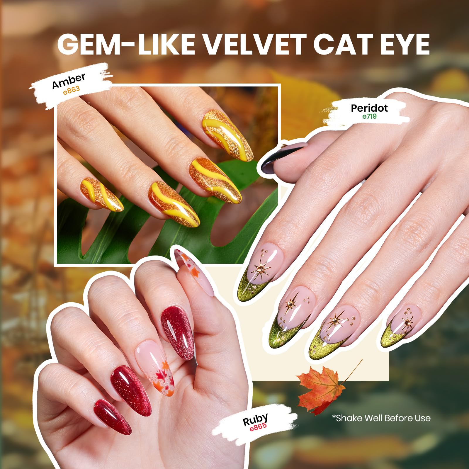 Beetles Cat Eye orange polish adds vibrant seasonal flair