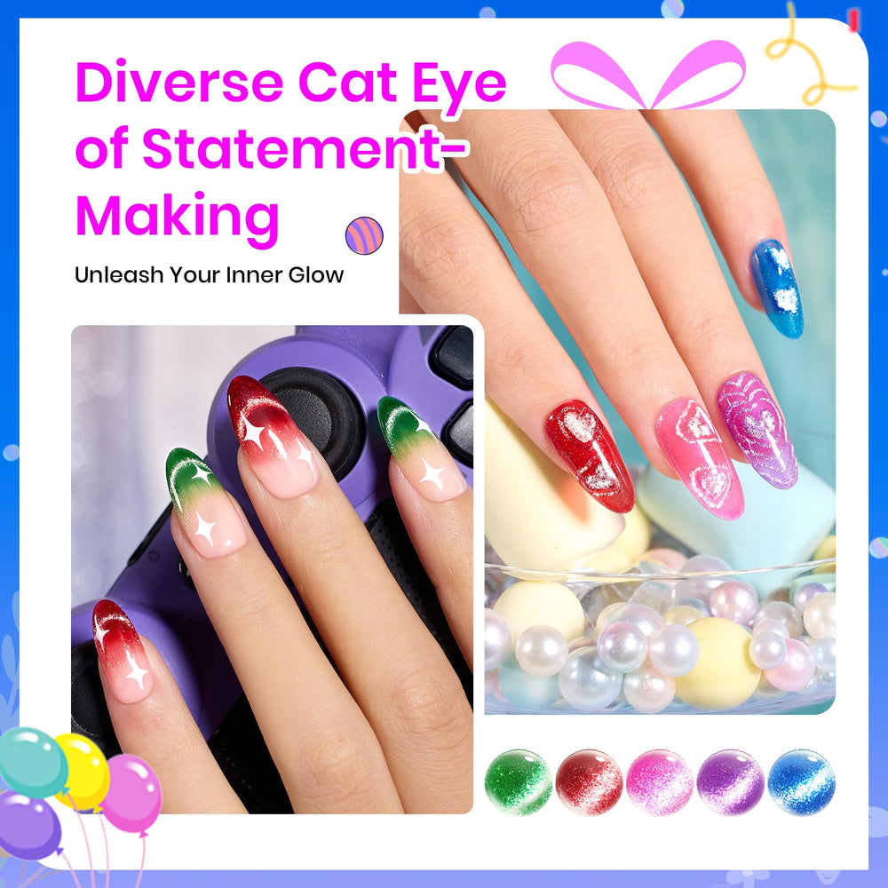 Beetles Cat Eye pink polish with magnet for soft, luminous cat eye patterns