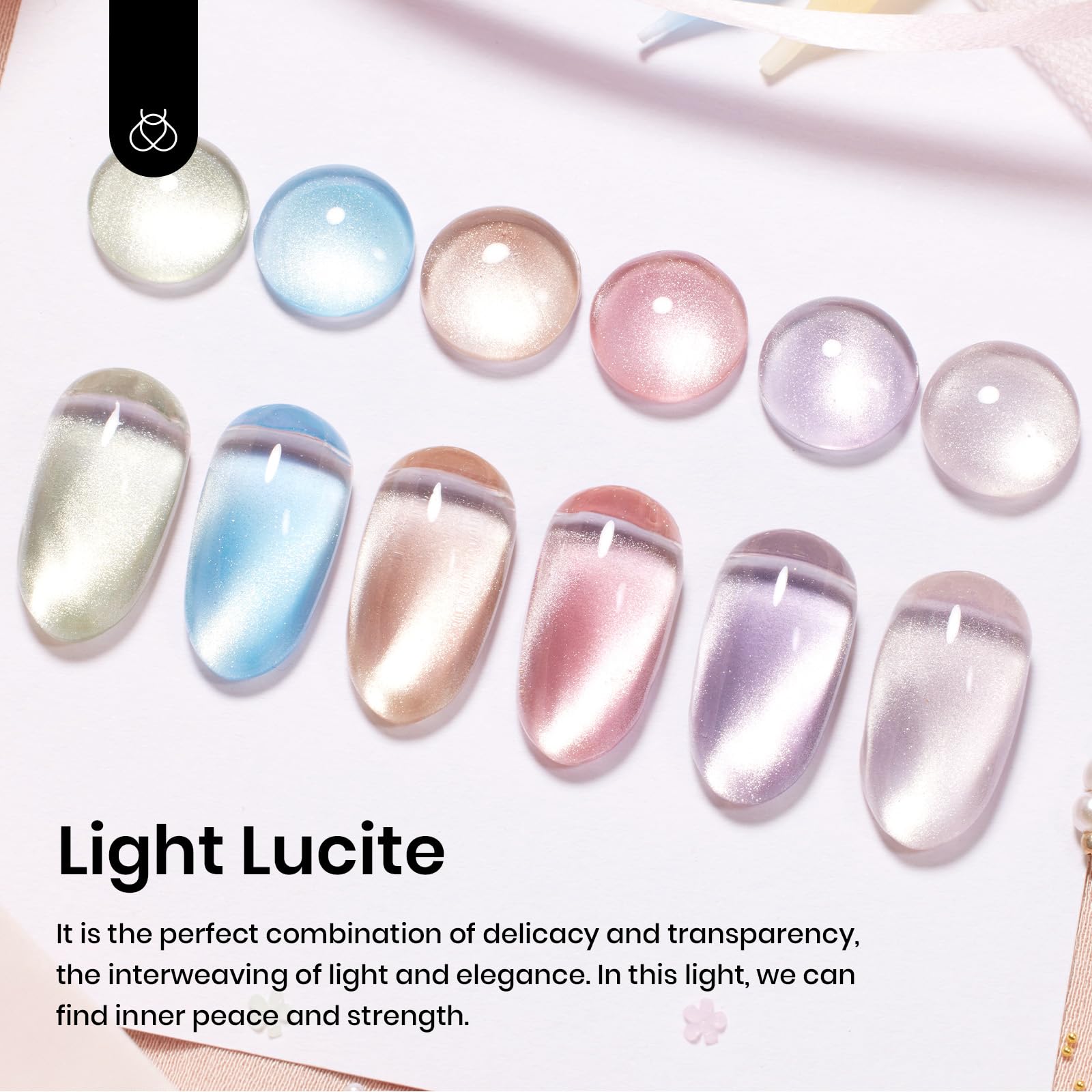 Beetles Cat Eye Purple Gel Nail Set showcases dramatic magnet effect for customizable DIY nails.
