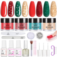 Beetles Christmas dip powder kit front view for an easy at-home manicure.
