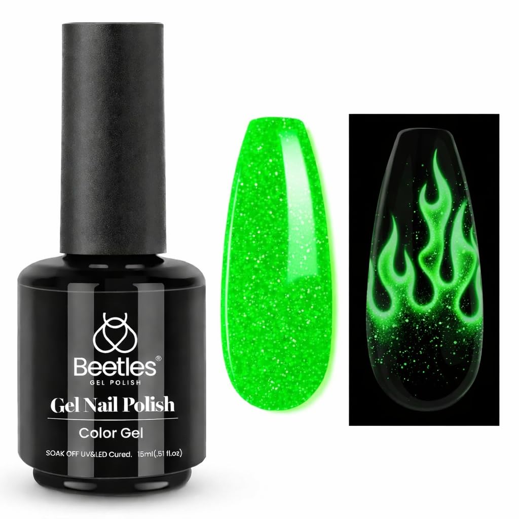 Beetles Christmas gel nail polish glow in the dark for festive nails