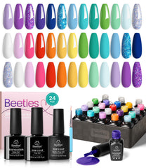 Beetles Christmas gel nail polish set 24 colors for vibrant seasonal manicures.