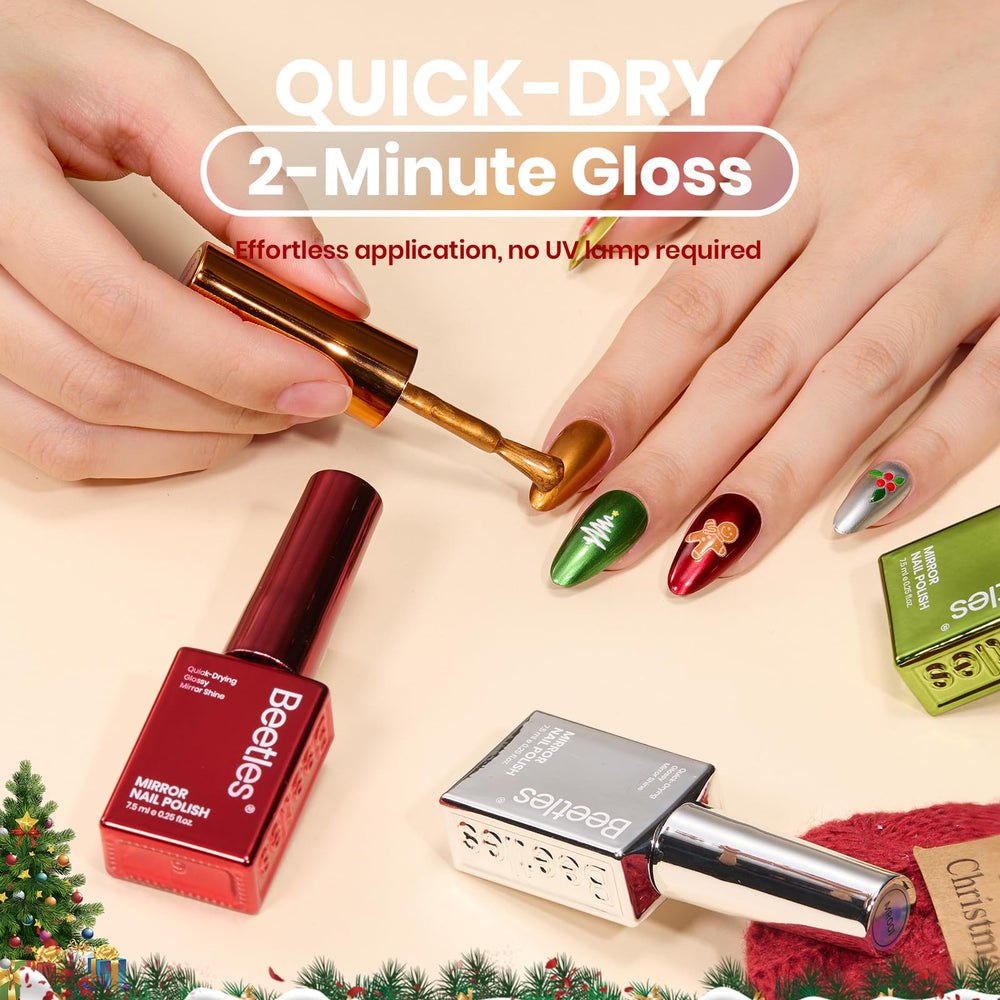 Beetles Chrome Mirror Red swatch—vibrant pop for evening wear.