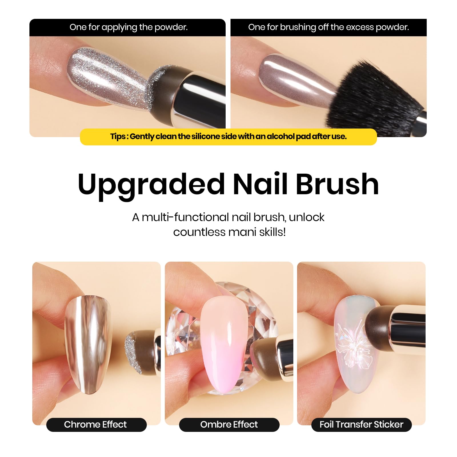 Beetles Chrome Nail Powder Aurora Pearl Pink gives a soft, romantic glow.