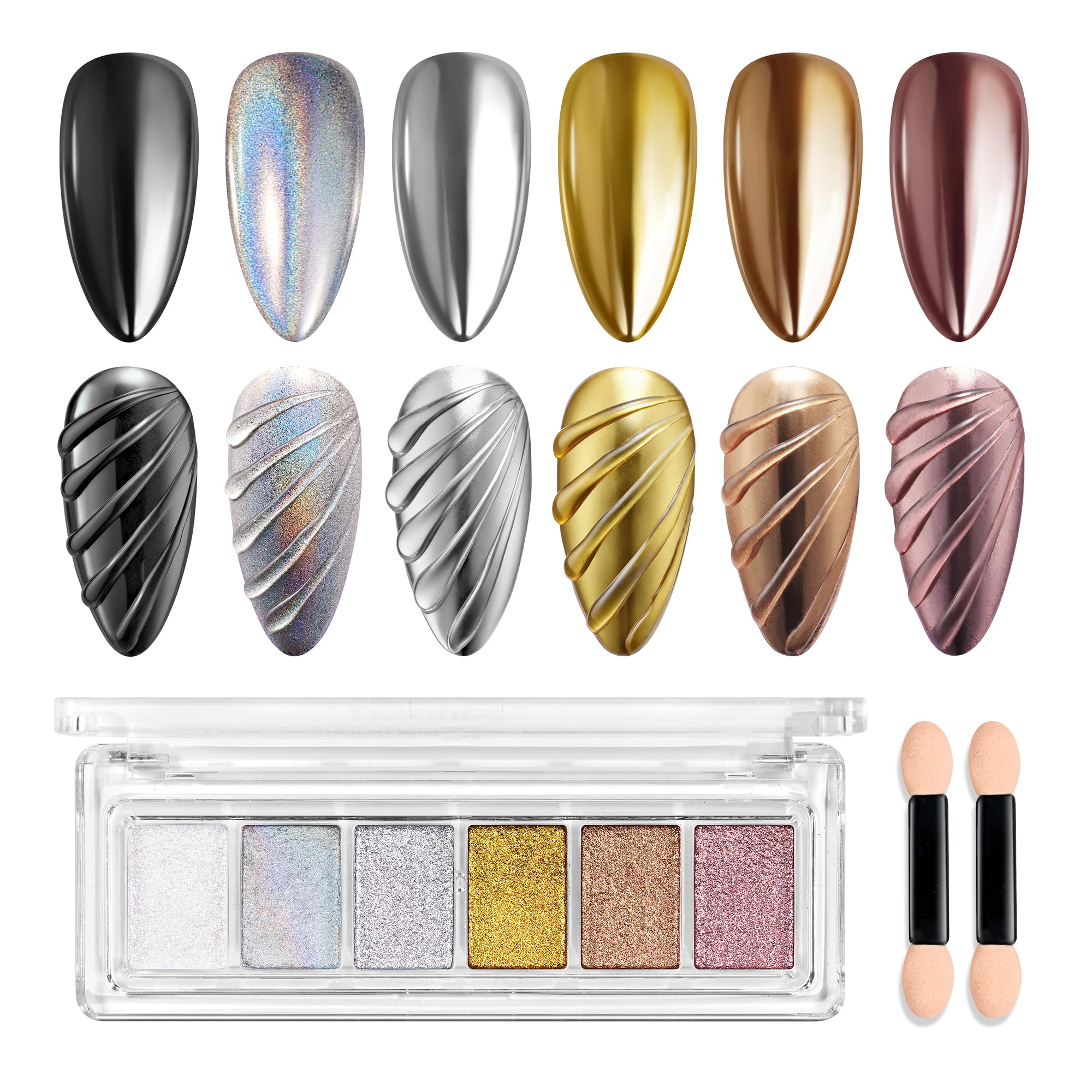 Beetles Chrome Nail Powder gold finish for metallic manicure with lasting shine.