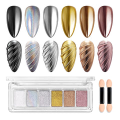 Beetles Chrome Nail Powder gold finish for metallic manicure with lasting shine.