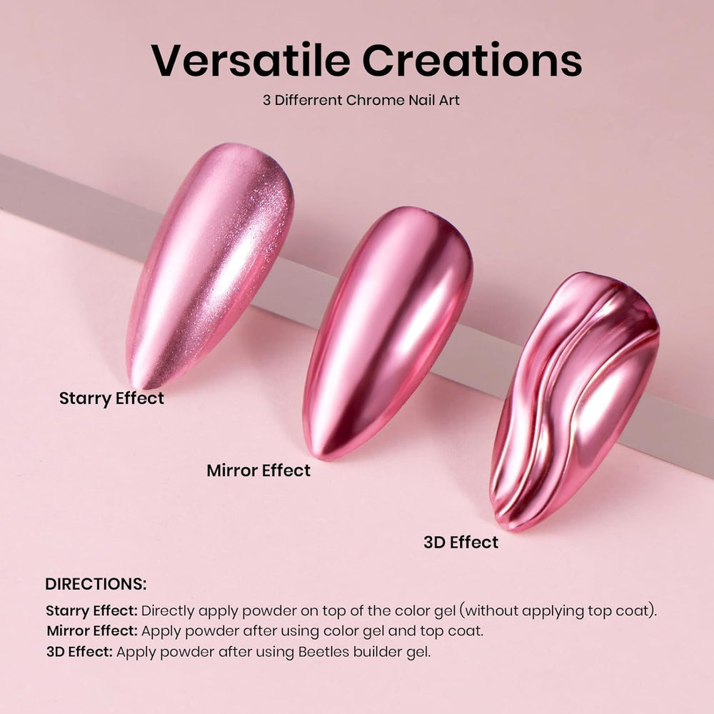 Beetles Chrome Nail Powder Pearlescent Purple for vibrant iridescent nails