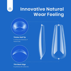 Beetles clear full-cover nail tips pack for natural look and durability