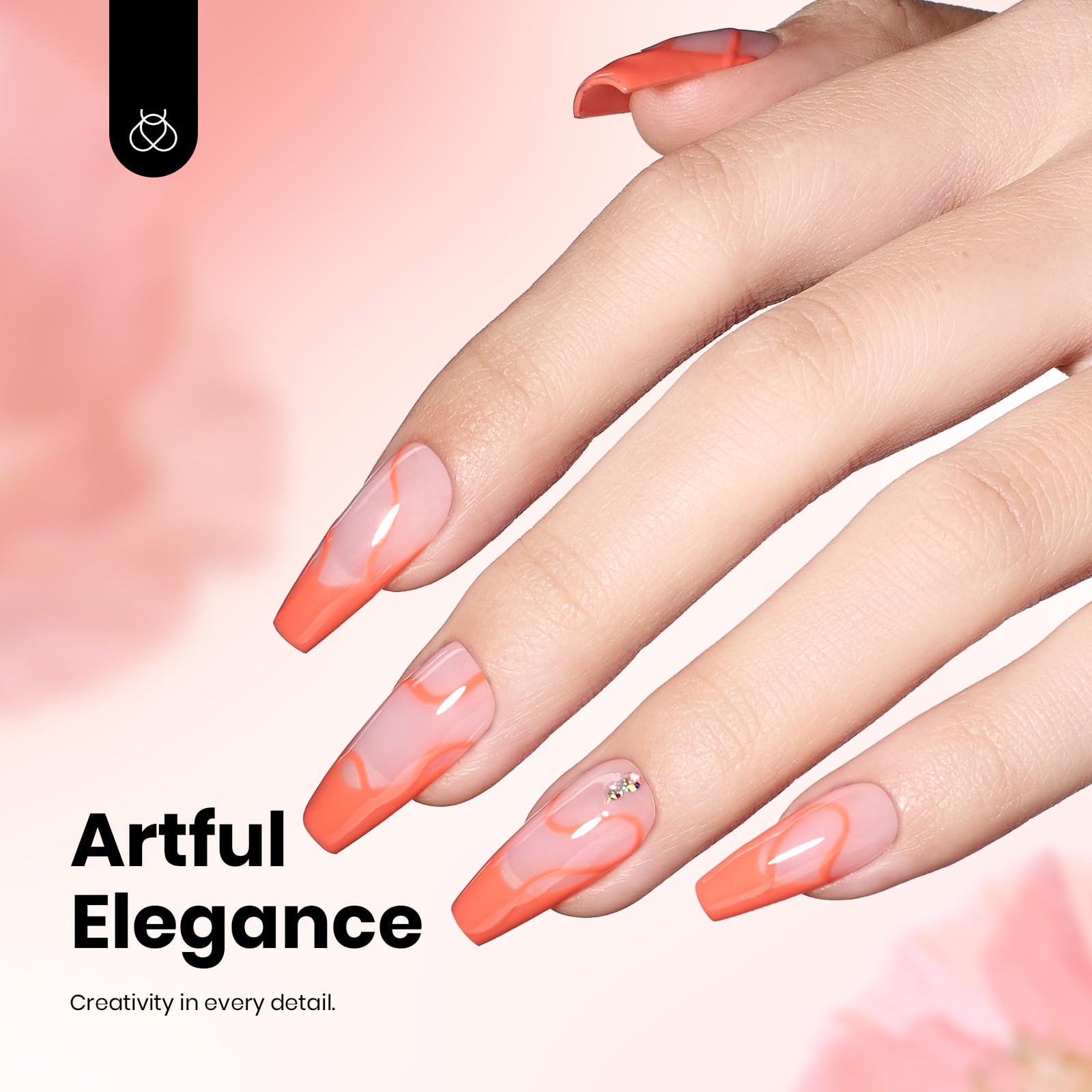 Beetles Coral Orange DIY manicure setup with glossy color payoff