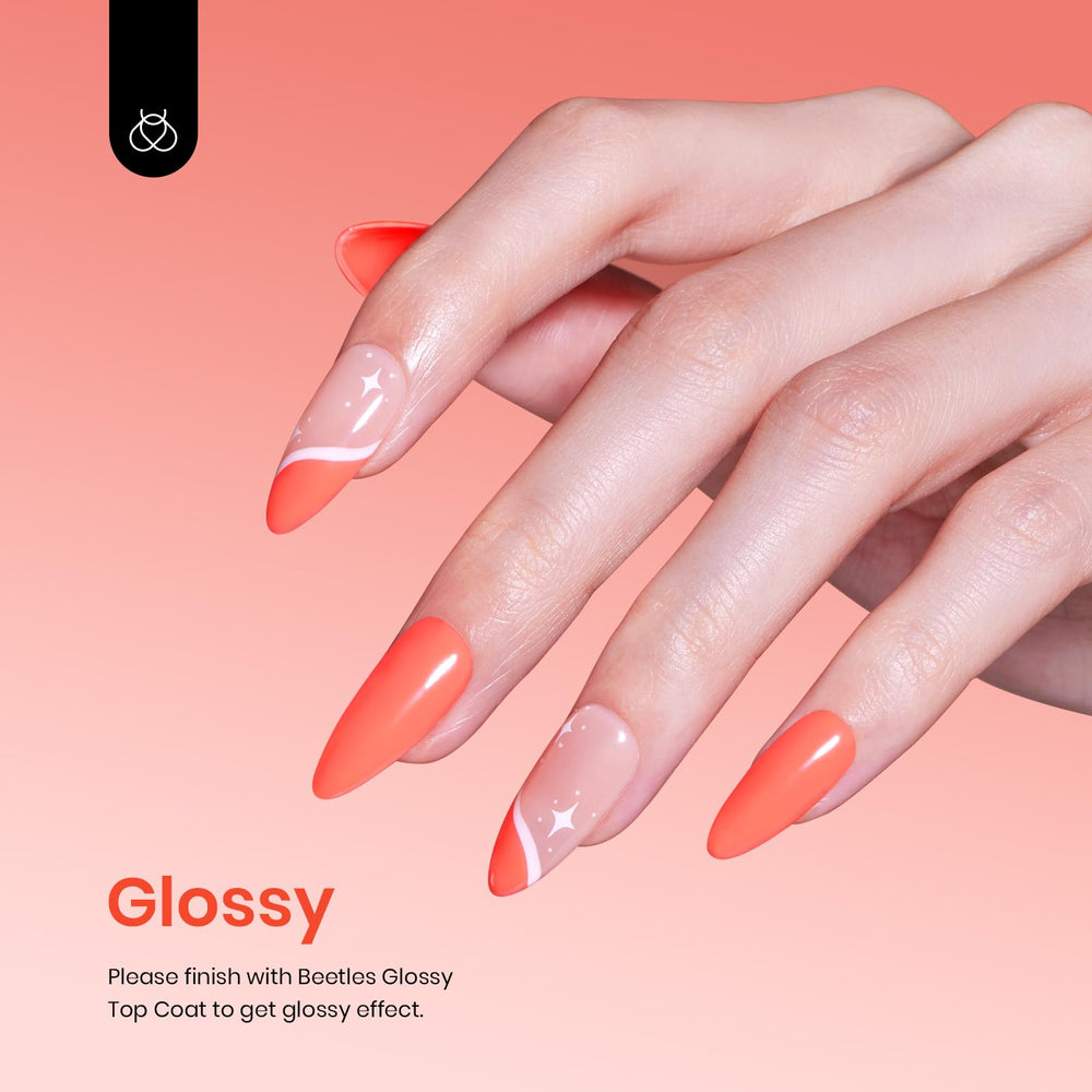 Beetles Coral Orange brush stroke demonstrates smooth, streak-free application.