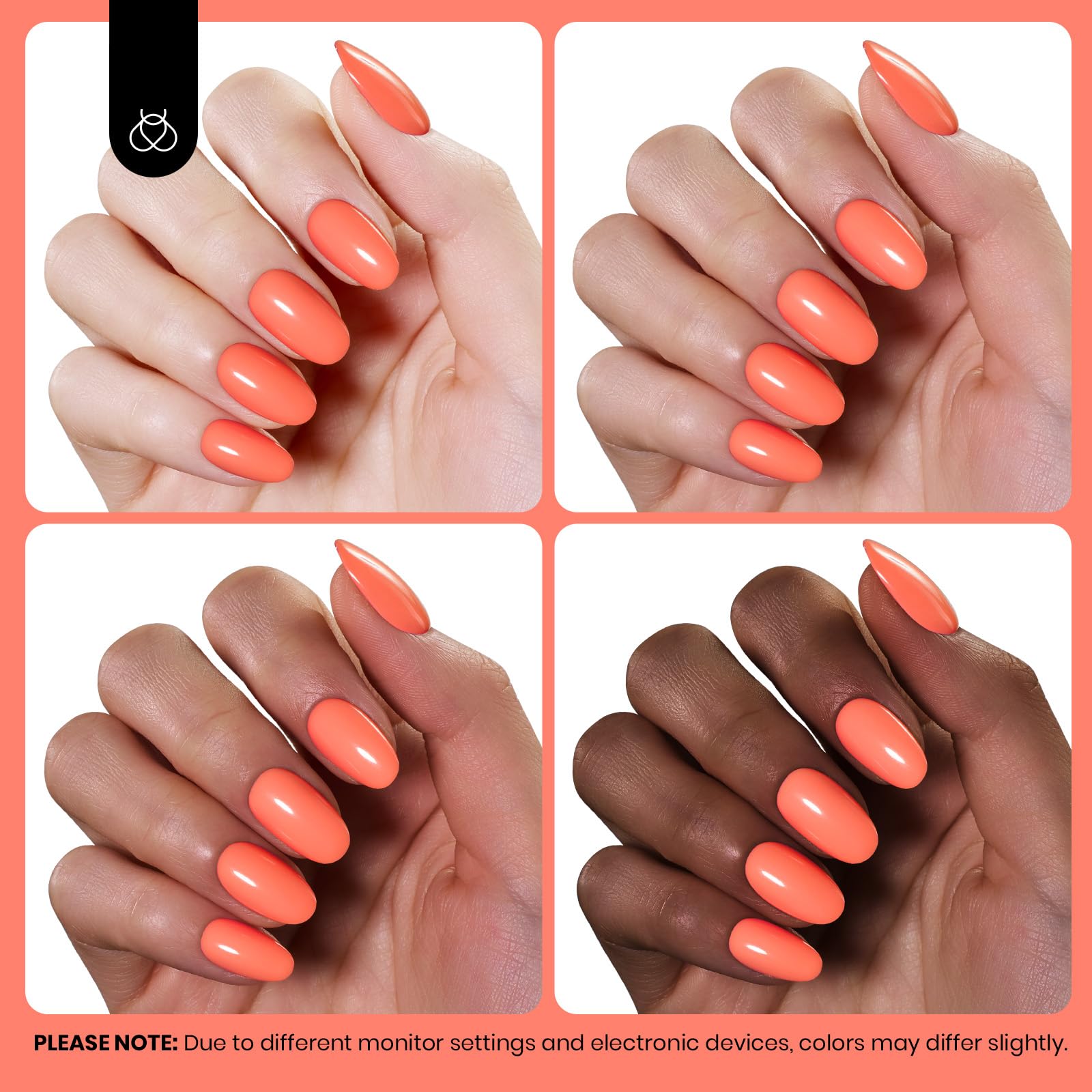 Beetles Coral Orange packaging display highlighting the neon shade