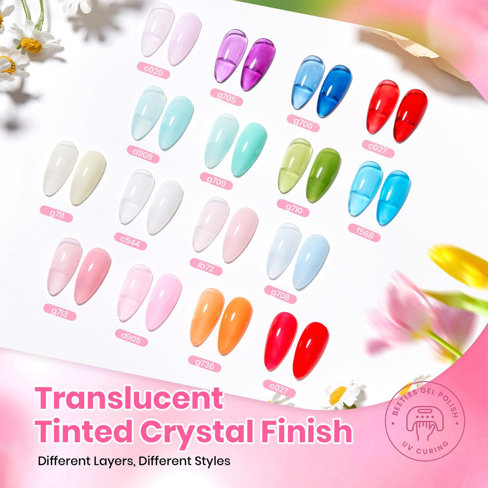 Beetles crystal-clear shine on jelly finishes for glass-like nails.