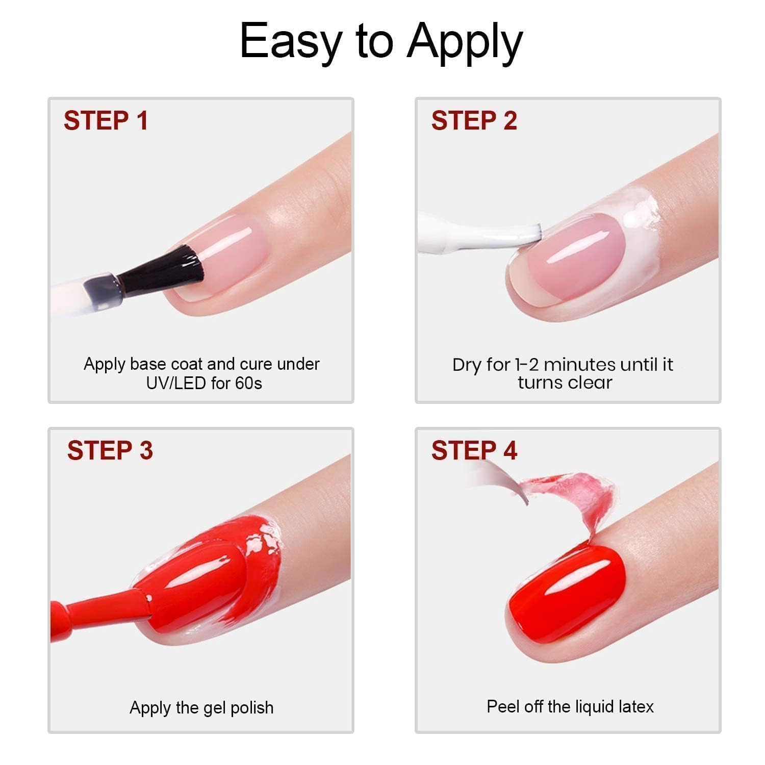 Beetles cuticle guard application keeps skin clean during polish.