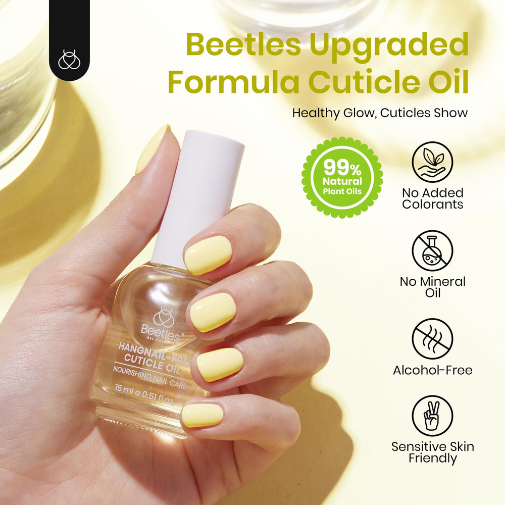 Beetles Cuticle Oil ingredients—jojoba, olive oil, and vitamin E for conditioning